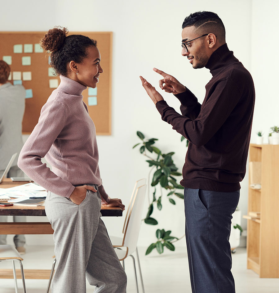Man and Woman Talking Man and Woman Talking